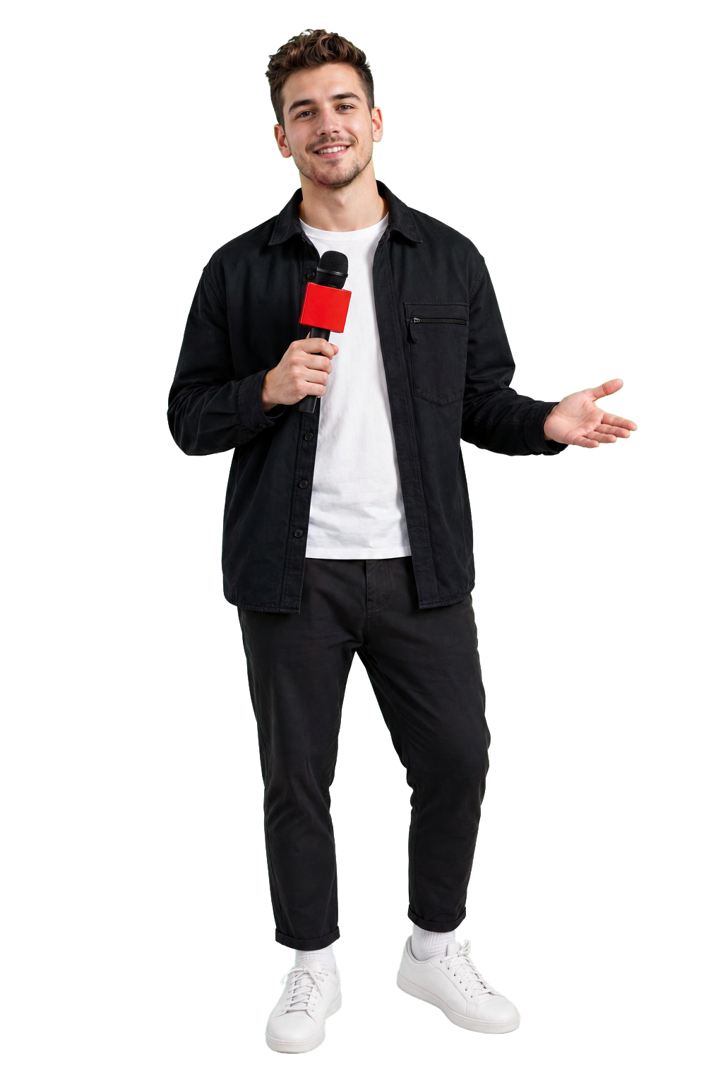 Moderátor Mic Up s mikrofónom